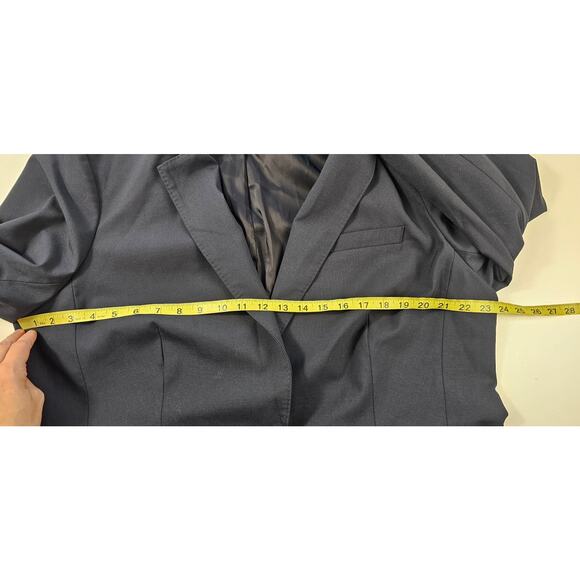 Lands end wool blend navy blazer suit jacket EUC 18W professional business - Picture 5 of 8